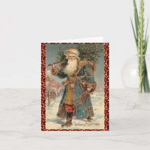 Festiva Tarjeta de Navidades de Santa Rústica de Victoria