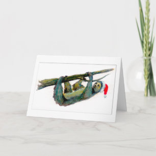 Festiva Tarjeta de Navidades de Santa Sloth