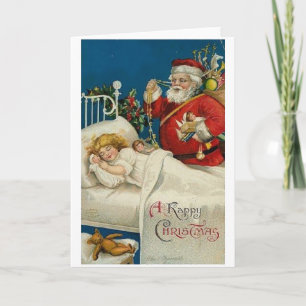 Festiva Tarjeta de Navidades de Santa Victoriana y Niños D