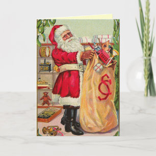 Festiva Tarjeta de Navidades de Santa Vieja