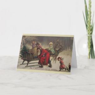 Festiva Tarjeta de Navidades de Santa y Ángeles de Victori