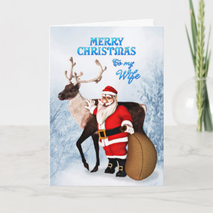 Festiva Tarjeta de Navidades de Santa y de renos para la e