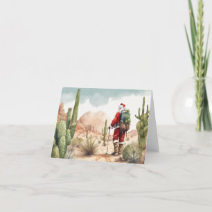 Festiva Tarjeta de Navidades de senderismo del desierto/su