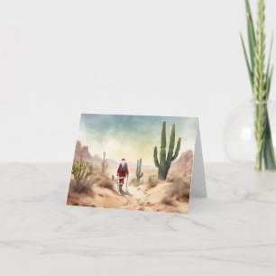 Festiva Tarjeta de Navidades de senderismo del desierto/su