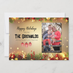 Festiva Tarjeta de Navidades de Snowflake Happy Holidays