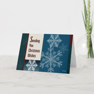 Festiva Tarjeta de Navidades de Snowflakes con estilo retr