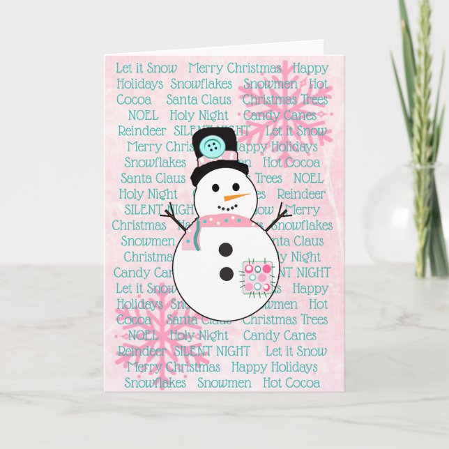 Festiva Tarjeta de Navidades de Snowflakes con Snowflakes  (Anverso)