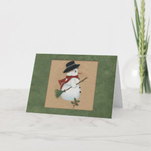 Festiva Tarjeta de Navidades de Snowman Country