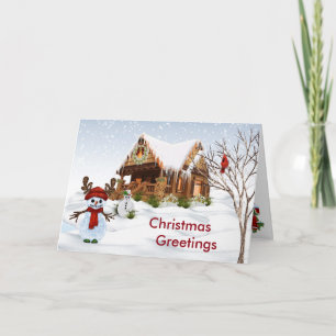 Festiva Tarjeta de Navidades de Snowman Country