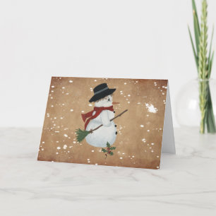 Festiva Tarjeta de Navidades de Snowman Country