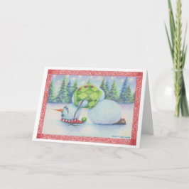 Festiva Tarjeta de navidades de snowman de yoga/estilo esc