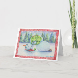 Festiva Tarjeta de navidades de snowman de yoga/estilo esc