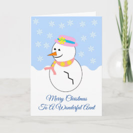 Festiva Tarjeta de Navidades de Snowman Design Tía