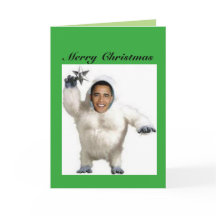 Tarjeta de Navidades de Snowman incapaces de Obama