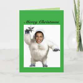 Festiva Tarjeta de Navidades de Snowman incapaces de Obama