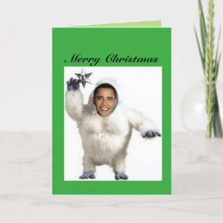 Festiva Tarjeta de Navidades de Snowman incapaces de Obama