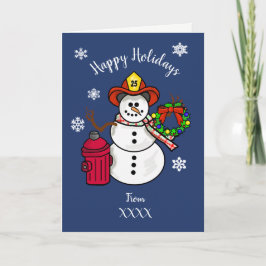 Festiva Tarjeta de Navidades de Snowman para el departamen