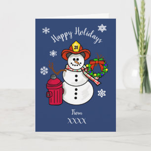 Festiva Tarjeta de Navidades de Snowman para el departamen