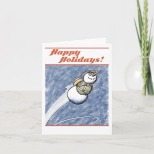 Festiva Tarjeta de Navidades de Snowman voladores