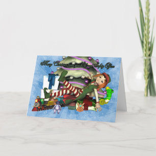 Festiva Tarjeta de navidades de su Elf y responsable de se