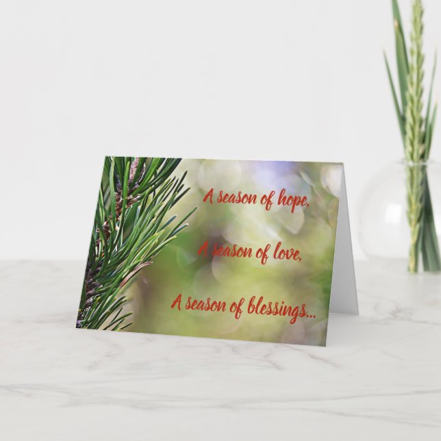 Festiva Tarjeta de Navidades de sucursal de Pine (Anverso)