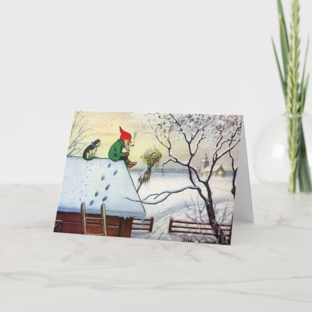 Festiva Tarjeta de Navidades de Suecia (Anverso)