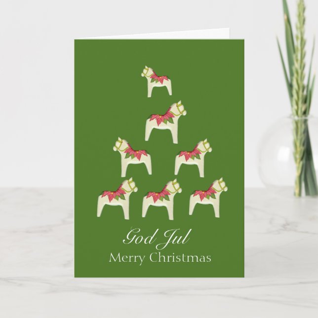 Festiva Tarjeta de Navidades de Suecia (Anverso)
