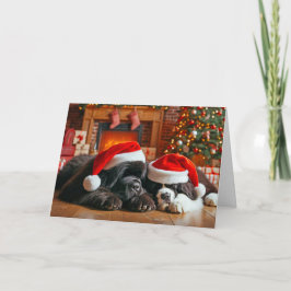 Festiva Tarjeta de Navidades de sueño de perros de Terrano