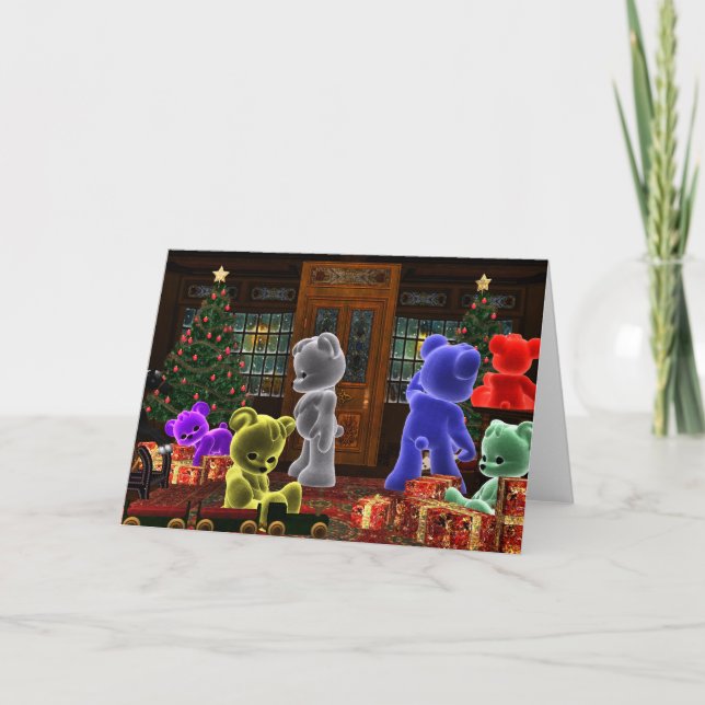 Festiva Tarjeta de Navidades de Teddy Bearz (Anverso)