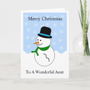 Festiva Tarjeta de Navidades de tía Snowman