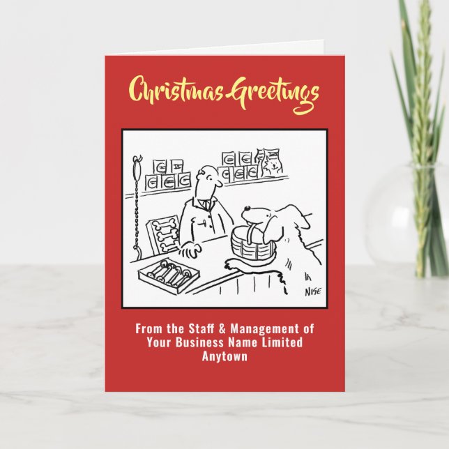 Festiva Tarjeta de Navidades de Tienda mascota o Tienda Ma (Anverso)