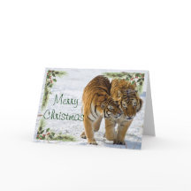 Tarjeta de Navidades de tigres