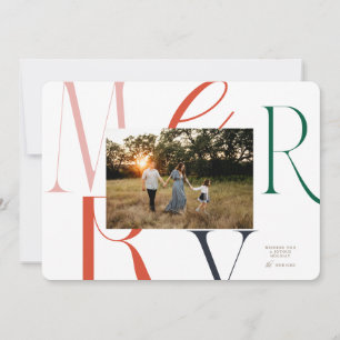 Festiva Tarjeta de Navidades de tipografía de MERRY