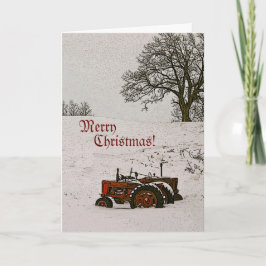 Festiva Tarjeta de Navidades de tractores