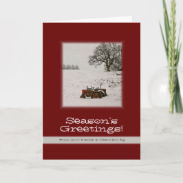 Festiva Tarjeta de Navidades de tractores: agregue su nomb