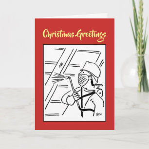 Festiva Tarjeta de Navidades de tratamiento de la madera
