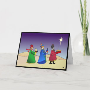 Festiva Tarjeta de Navidades de tres sabios