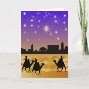 Festiva Tarjeta de Navidades de tres sabios