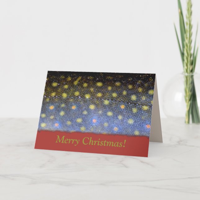 Festiva Tarjeta de Navidades de trucha rota (Anverso)
