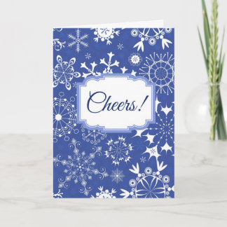 Festiva Tarjeta de Navidades de vacaciones Blue Snowflakes