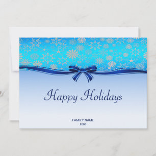 Festiva Tarjeta de Navidades de vacaciones de cinta azul S