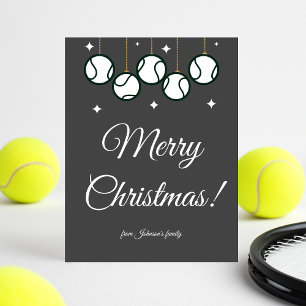 Festiva Tarjeta de Navidades de vacaciones Green Tennis Ba