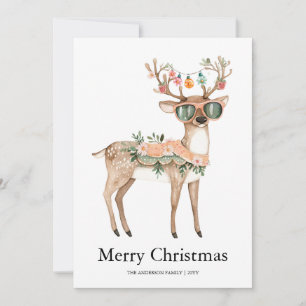 Festiva Tarjeta de Navidades de vacaciones Groovy Reindeer