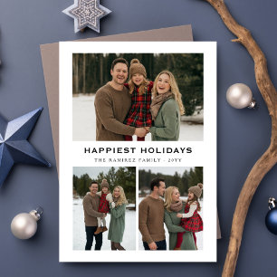 Festiva Tarjeta de Navidades de vacaciones más felices par