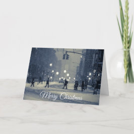 Festiva Tarjeta de Navidades de vacaciones nocturnas de Wi