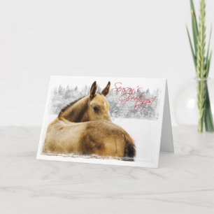 Festiva Tarjeta de Navidades de vacaciones para caballos
