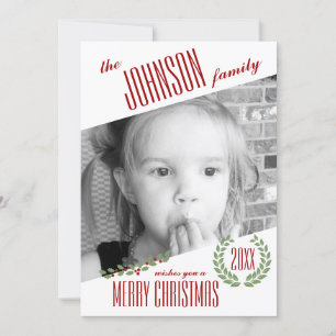 Festiva Tarjeta de Navidades de vacaciones personalizada c
