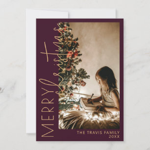 Festiva Tarjeta de Navidades de vacaciones Primrose y Plum