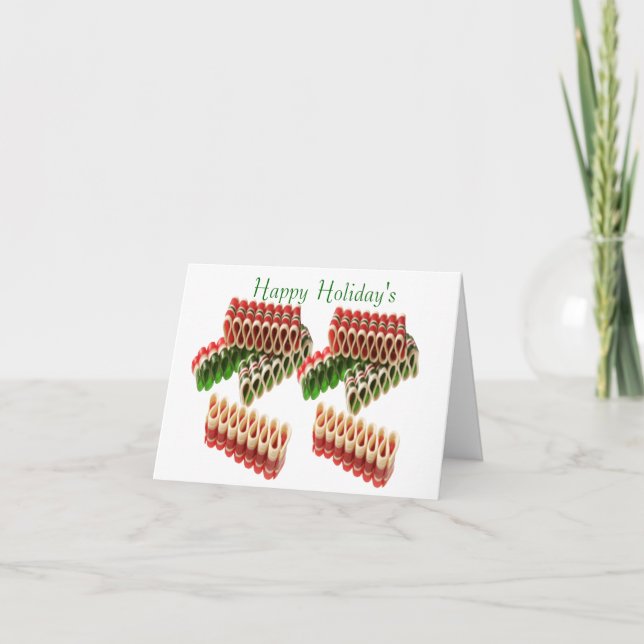 Festiva Tarjeta de Navidades de velas de cinta de opciones (Anverso)
