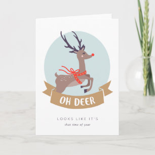 Festiva Tarjeta de Navidades de venado